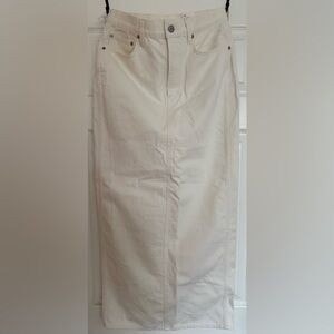 Denim Forum Cream The 90s Hi-rise Pencil Maxi Jean skirt NWT